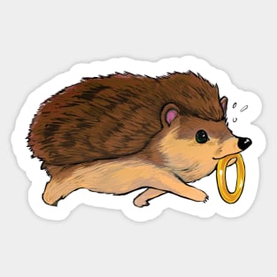 Hedgehog on his way to do business Sticker